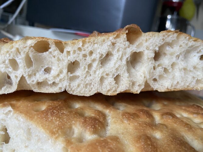 focaccia alta idratazione farro