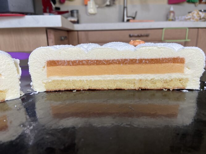 torta moderna ricotta mandorle arancia
