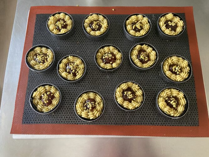 crostatine mignon fragola pistacchio
