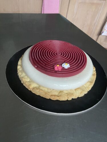 torta cocco fragole rustica