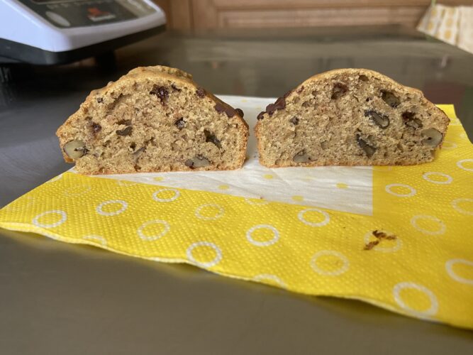 mini banana bread square