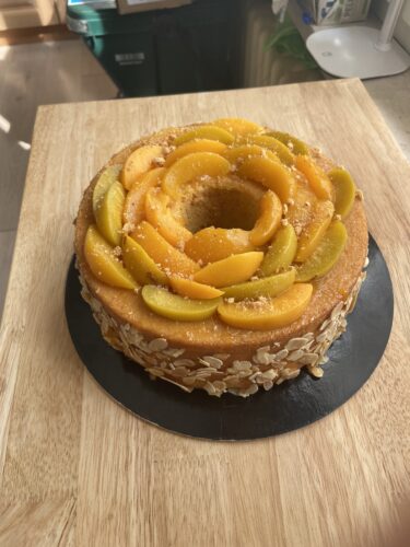 chiffon cake mandorle pesche