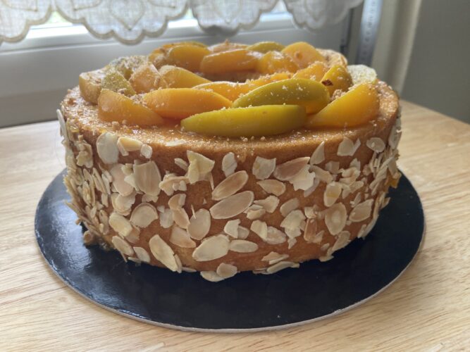 chiffon cake mandorle pesche