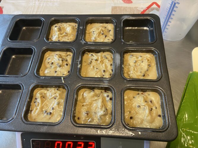 mini banana bread square