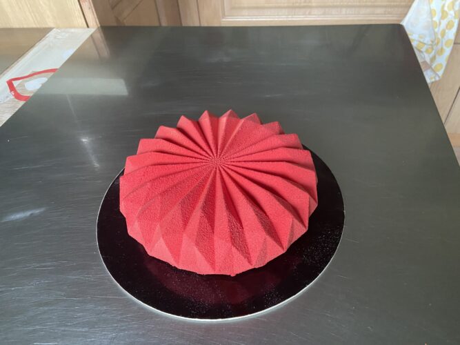 torta moderna origami pistacchio lampone vaniglia