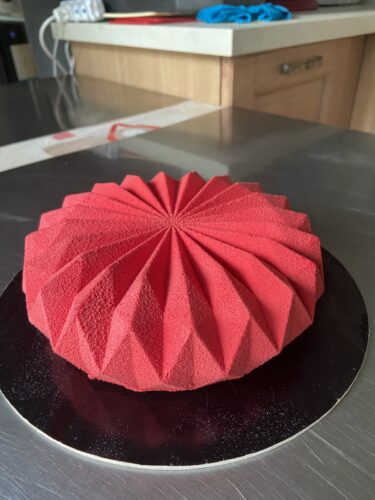 torta moderna origami pistacchio lampone vaniglia