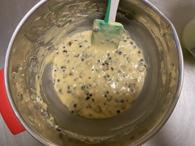 preparazione muffin pere cioccolato tonka burro liquido