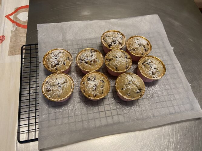 preparazione muffin pere cioccolato tonka burro liquido