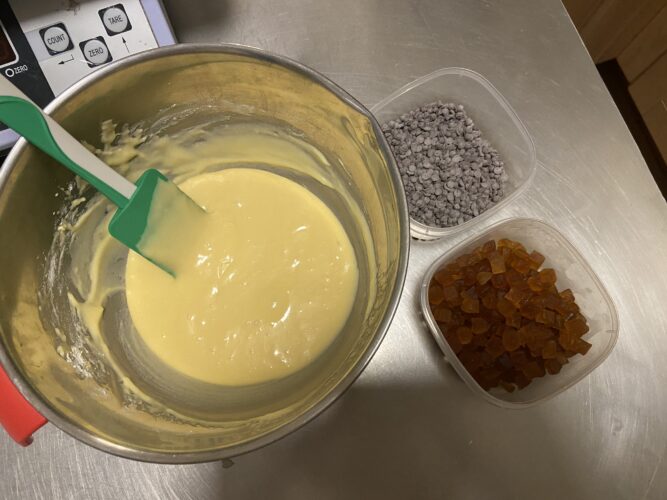preparazione muffin pere cioccolato tonka burro liquido