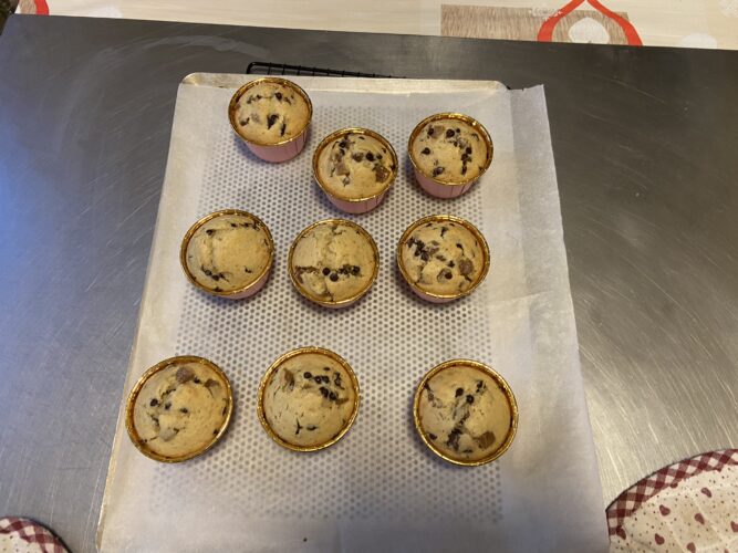 preparazione muffin pere cioccolato tonka burro liquido