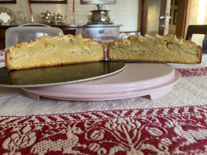 sezione torta mele burro liquido