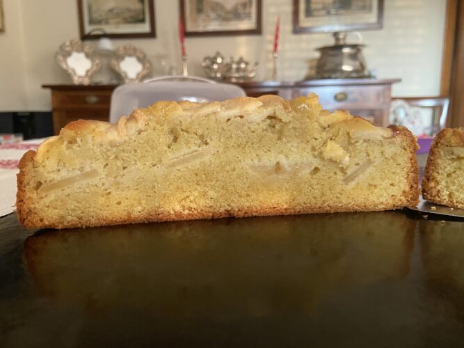 sezione torta mele burro liquido