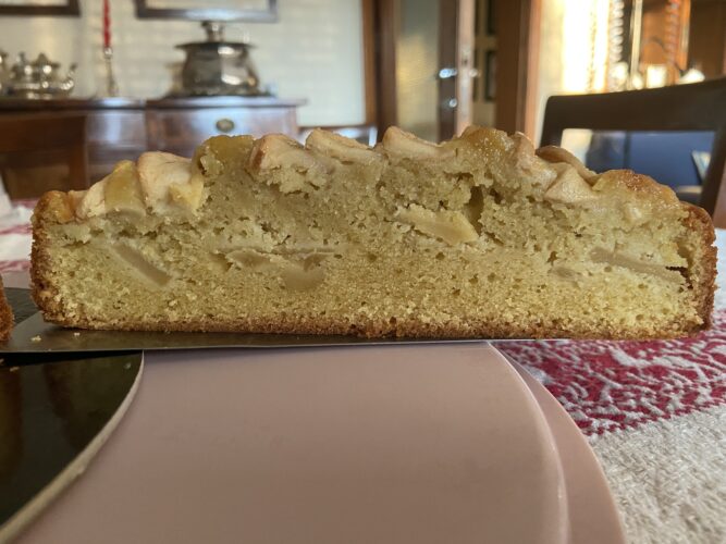 sezione torta mele burro liquido