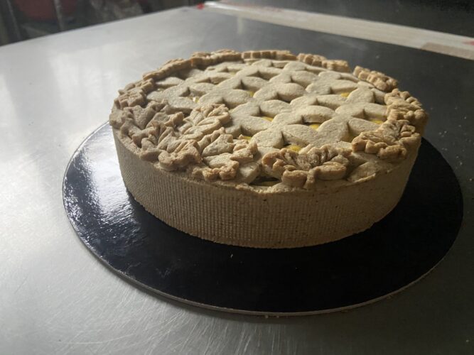 torta salata funghi nocciole besciamella