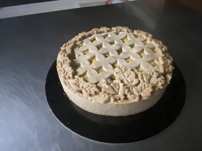 torta salata funghi nocciole besciamella