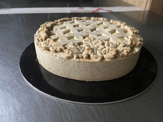 torta salata funghi nocciole besciamella