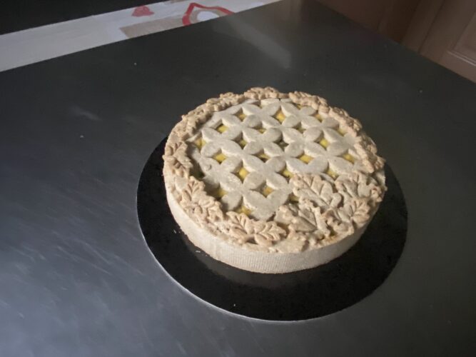 torta salata funghi nocciole besciamella
