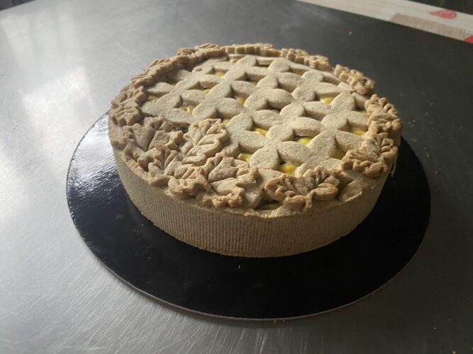 torta salata funghi nocciole besciamella