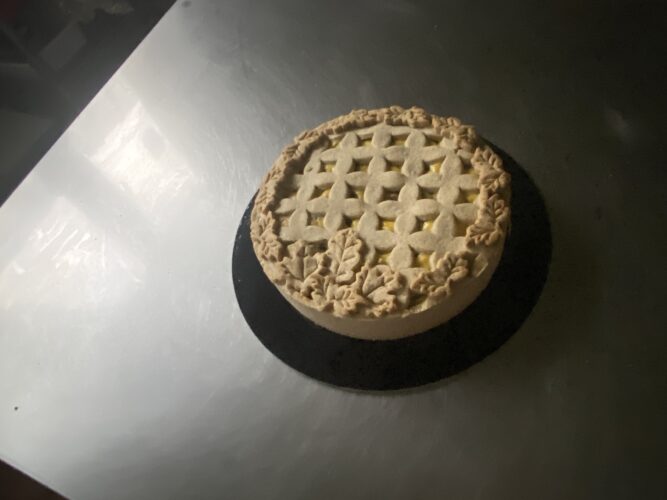 torta salata funghi nocciole besciamella