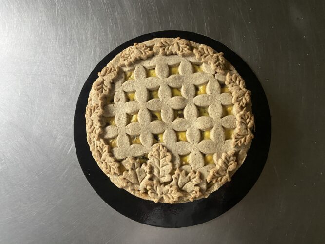 torta salata funghi nocciole besciamella