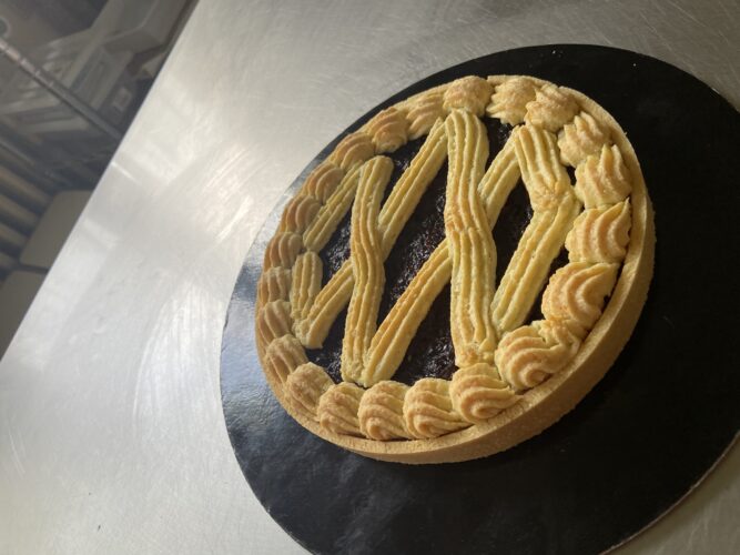 crostata salata con composta cipolle rosse