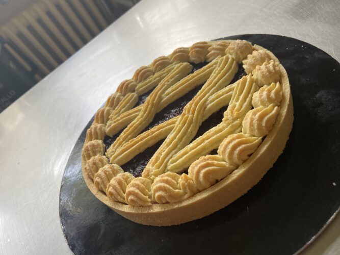 crostata salata con composta cipolle rosse