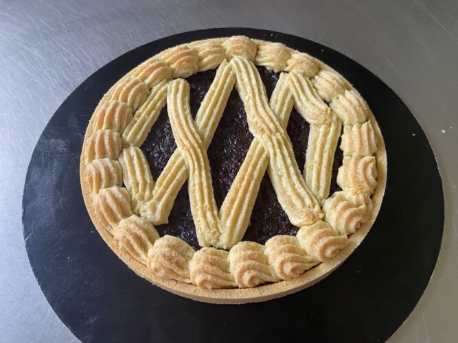 crostata salata con composta cipolle rosse