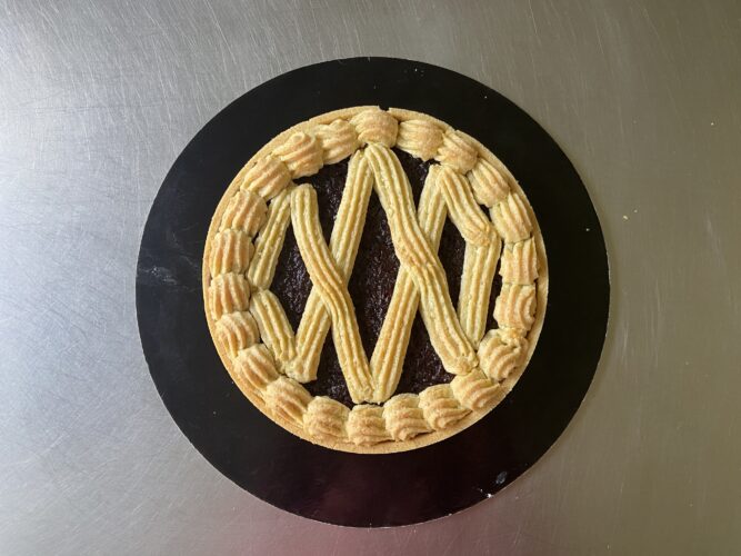 crostata salata con composta cipolle rosse