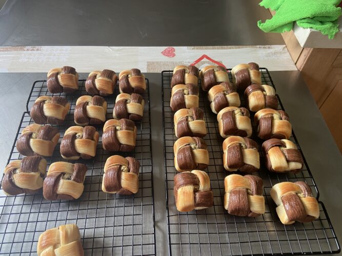 mini quadretto croissant bicolor