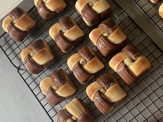 mini quadretto croissant bicolor