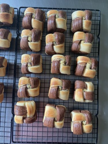 mini quadretto croissant bicolor