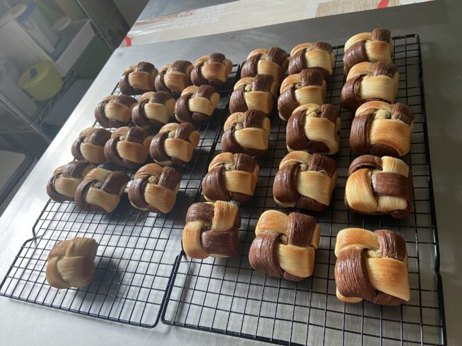 mini quadretto croissant bicolor