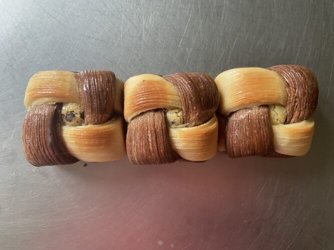 mini quadretto croissant bicolor
