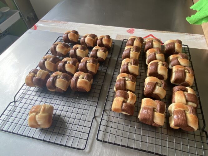mini quadretto croissant bicolor