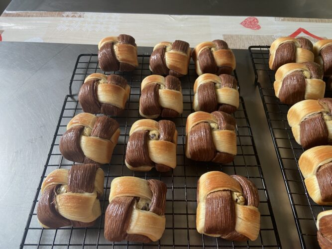 mini quadretto croissant bicolor