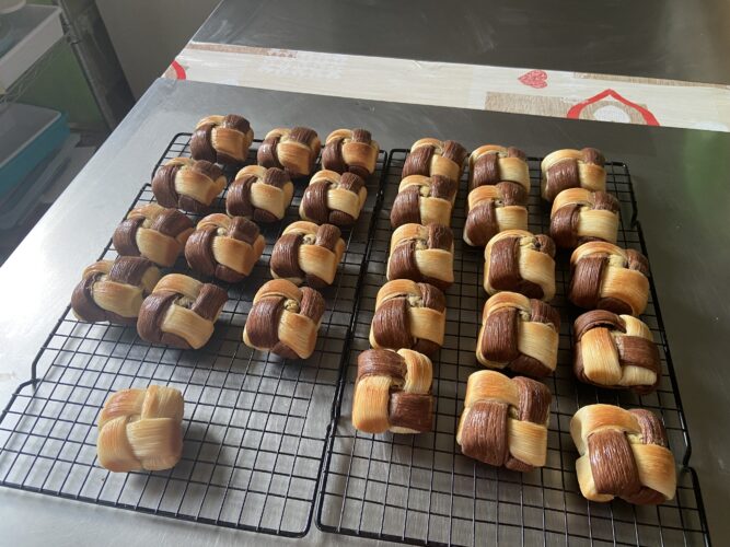 mini quadretto croissant bicolor