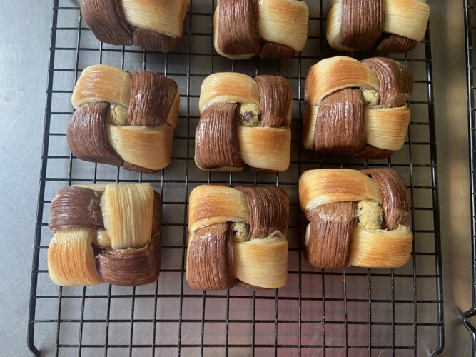 mini quadretto croissant bicolor
