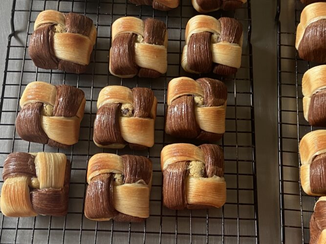 mini quadretto croissant bicolor