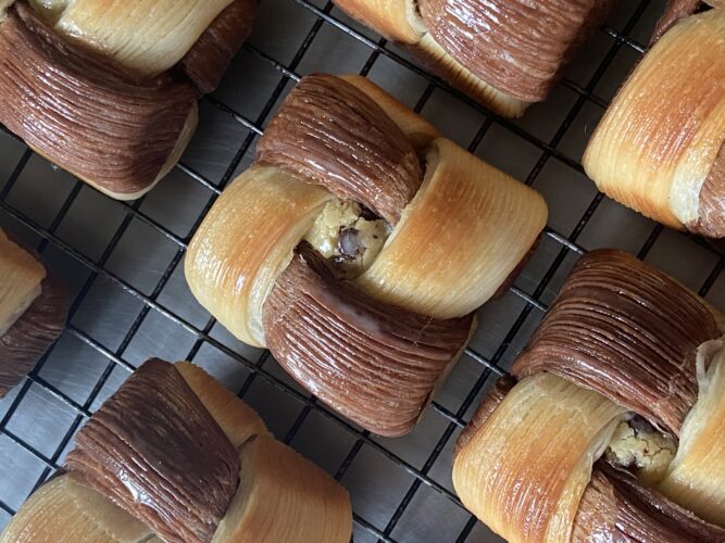 mini quadretto croissant bicolor