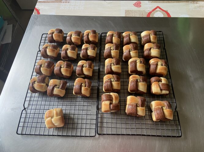 mini quadretto croissant bicolor